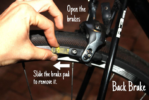installing bike brake pads