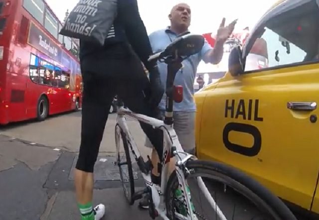 Angry driver cuts up cyclist