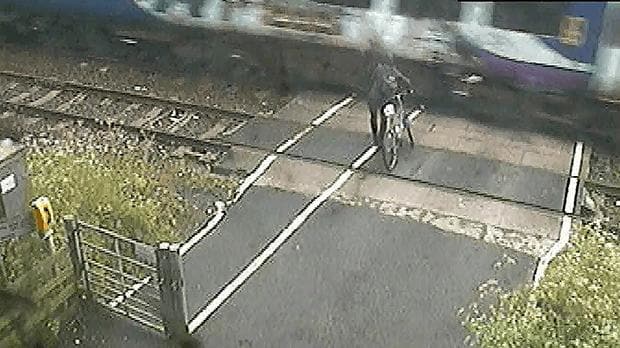 cyclist near miss train