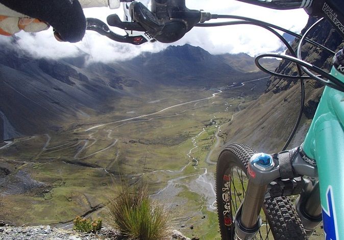 riding a bike on the most dangerous road in the world