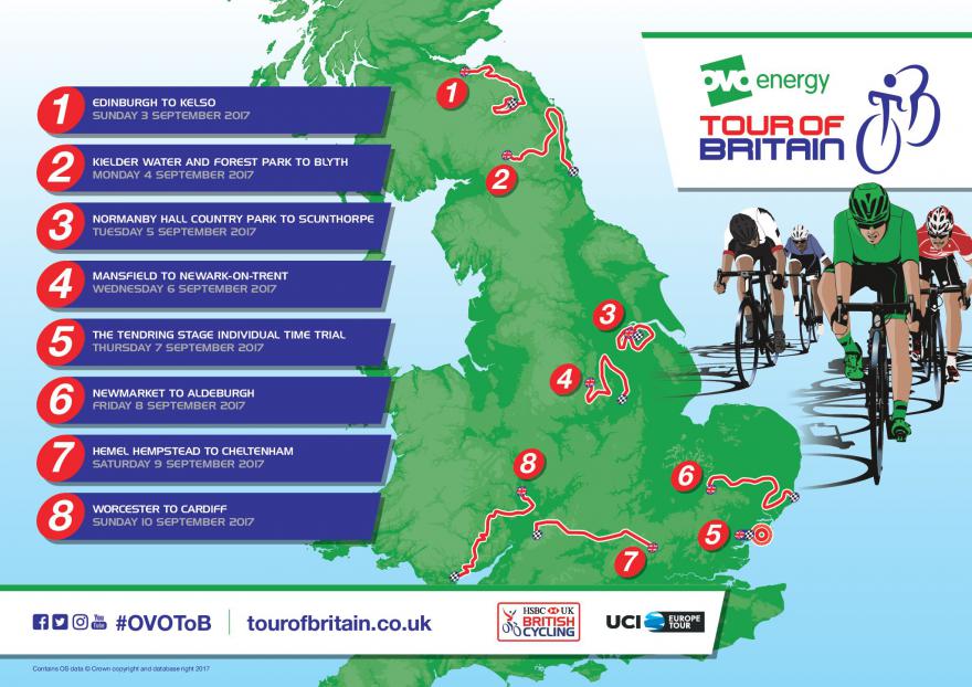 Tour of Britain 2017 route unveiled with Edinburgh start Cycling