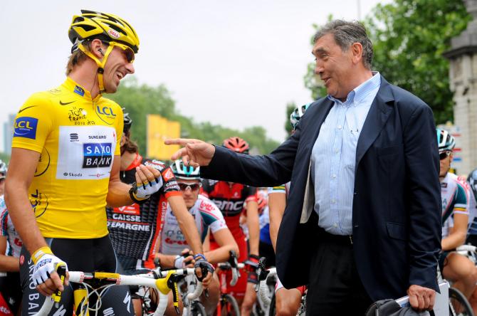 Eddy Merckx and Fabian Cancellara