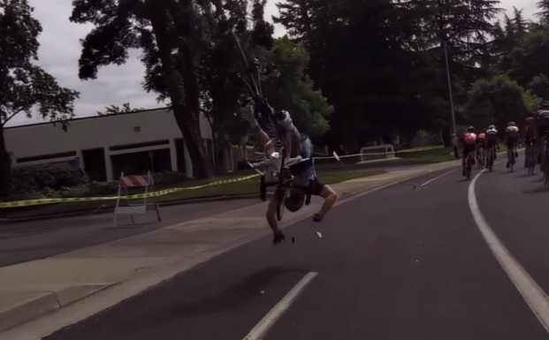 cyclist catapulted
