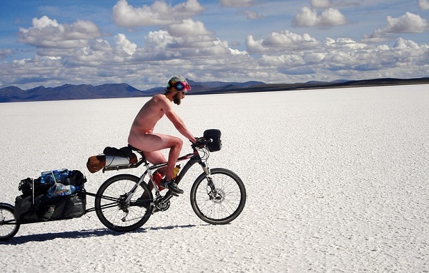 cyclist naked sunburn