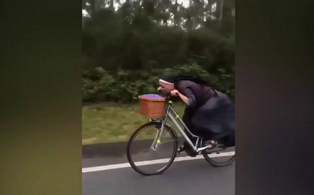 nun ride bicycle