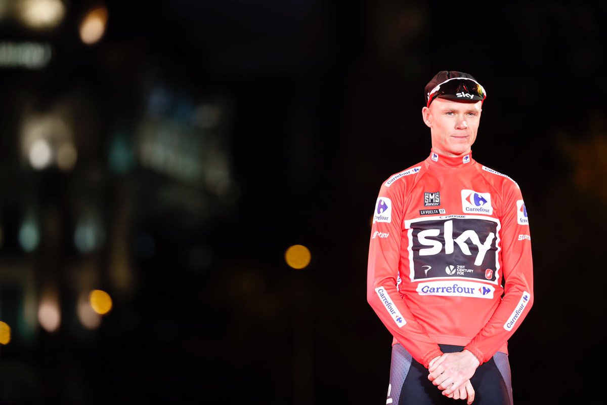 Chris Froome red jersey vuelta 2017