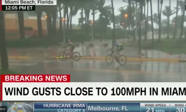 Miami cyclists hurricane Irma