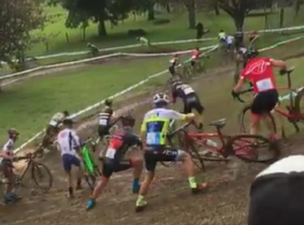 muddy cyclocross race