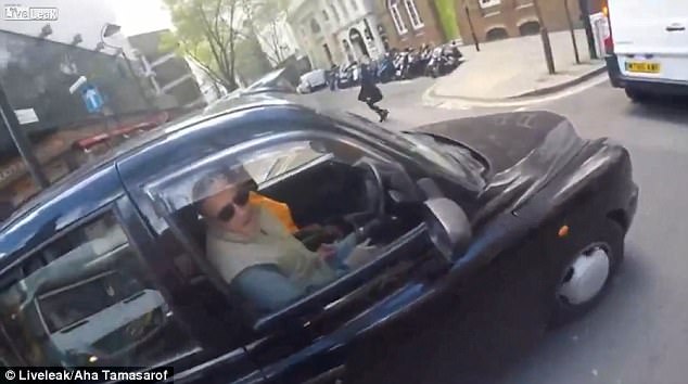 road rage cyclist taxi driver london