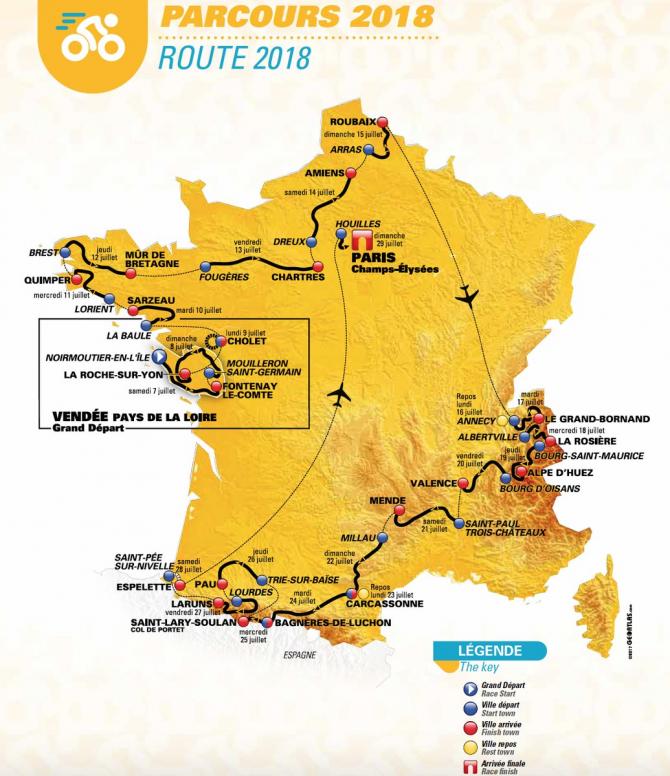 Tour de France 2018 route