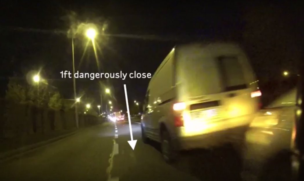 too close driver overtakes cyclist