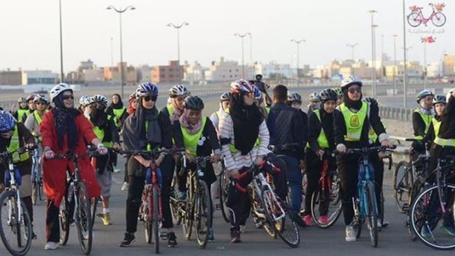 Saudi Arabia women cycling race