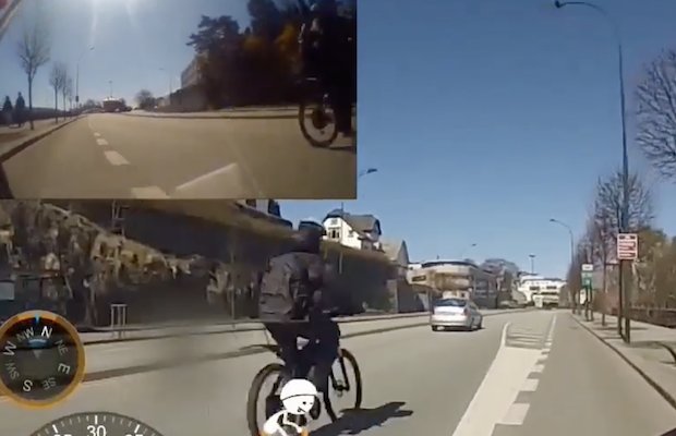 e-bike overatakes cyclist insane speed norway