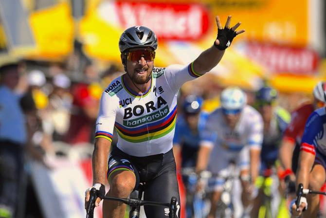 Sagan back with a bang to claim Tour yellow jersey as Gaviria crashes ...