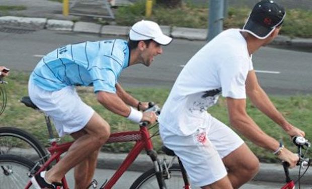 Novak Djokovic cycling