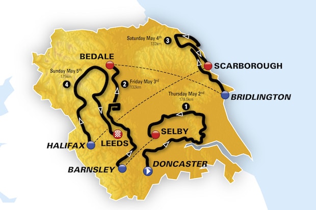 2019 Tour de Yorkshire route
