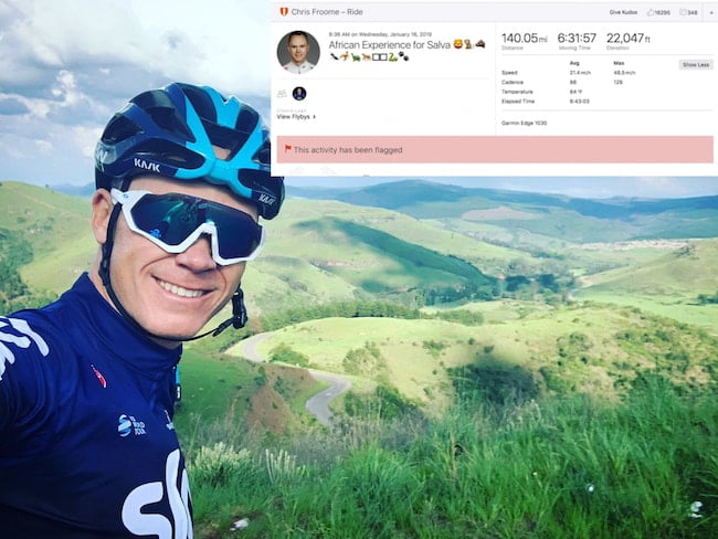 Chris Froome training ride strava 2019