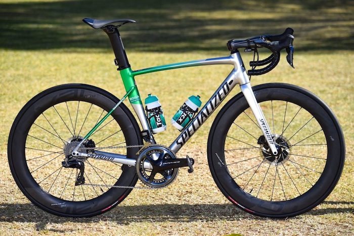 Peter Sagan aboard alloy Specialized Allez Sprint in Tour Down