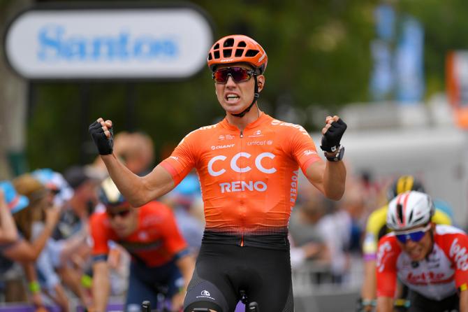 Patrick Bevin wins stage 2 Tour Down Under 2019