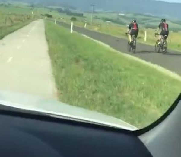 Watch: Driver screams at cyclists while driving along bike path
