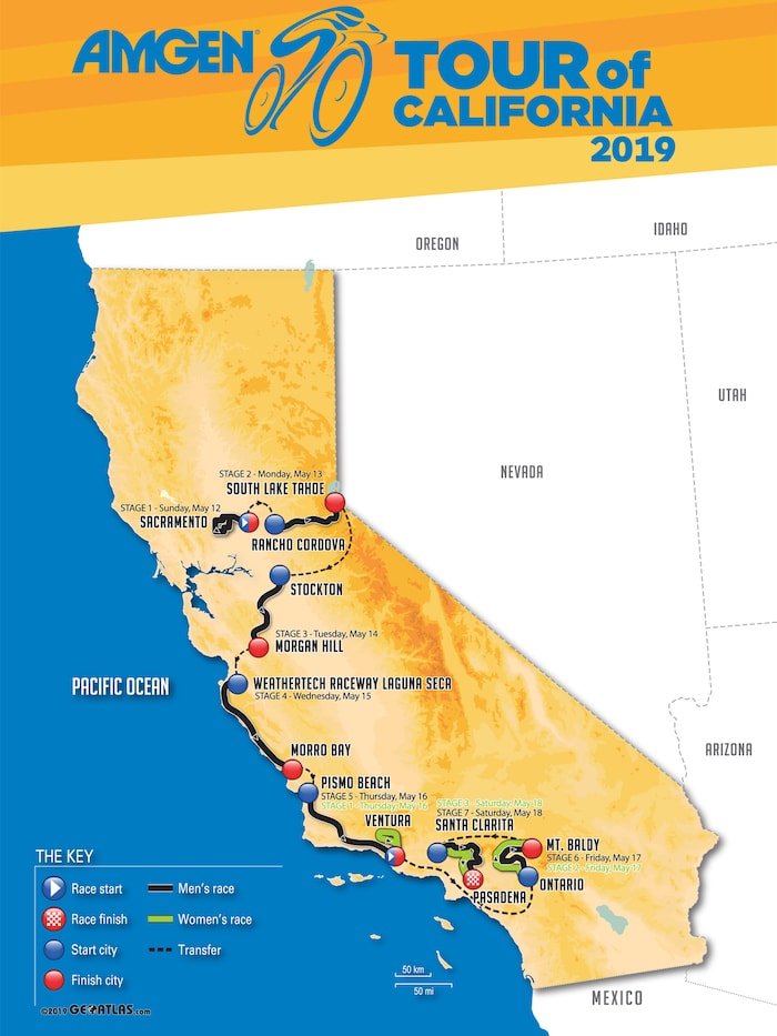 2019 Tour of California route