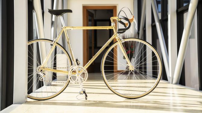 Ernesto Colnago's golden 87th birthday bike