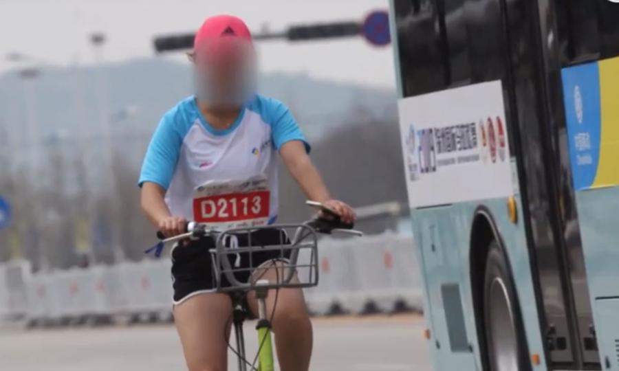 Marathon runner gets lifetime ban after being spotted using a bike